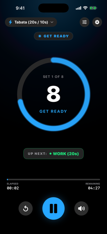 Workout Timer Countdown Display